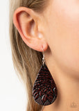 Everyone Remain PALM! - Brown Earrings - Paparazzi Accessories Earrings Bedazzle Me Pretty Mobile Fashion Boutique