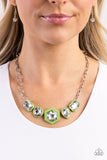 Evolving Elegance - Green Necklace - Paparazzi Accessories Necklace Bedazzle Me Pretty Mobile Fashion Boutique