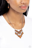 Exceptionally Ethereal - Orange Necklace - Paparazzi Accessories Necklace Bedazzle Me Pretty Mobile Fashion Boutique