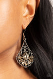 Exemplary Elegance - Brown Earrings - Paparazzi Accessories Earrings Bedazzle Me Pretty Mobile Fashion Boutique