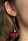 Exemplary Elegance - Red Earrings - Paparazzi Accessories Earrings Bedazzle Me Pretty Mobile Fashion Boutique