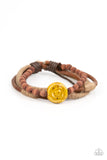 Existential Earth Child - Yellow Bracelet - Paparazzi Accessories Bracelet Bedazzle Me Pretty Mobile Fashion Boutique