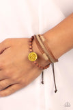 Existential Earth Child - Yellow Bracelet - Paparazzi Accessories Bracelet Bedazzle Me Pretty Mobile Fashion Boutique
