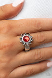 Expect Sunshine and REIGN - Red Ring - Paparazzi Accessories Ring Bedazzle Me Pretty Mobile Fashion Boutique