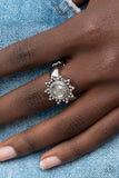 Expect Sunshine and REIGN - Silver Ring - Paparazzi Accessories Ring Bedazzle Me Pretty Mobile Fashion Boutique