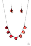 Experimental Edge - Red Necklace - Paparazzi Accessories Necklace Bedazzle Me Pretty Mobile Fashion Boutique