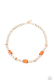 Explorer Exclusive - Orange Necklace - Paparazzi Accessories Necklace Bedazzle Me Pretty Mobile Fashion Boutique