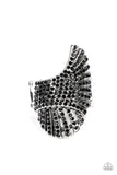 Express Your-SELFIE - Black Ring - Paparazzi Accessories Ring Bedazzle Me Pretty Mobile Fashion Boutique