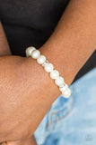 Exquisitely Elite - White Bracelet - Paparazzi Accessories Bracelet Bedazzle Me Pretty Mobile Fashion Boutique