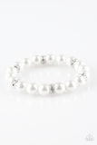 Exquisitely Elite - White Bracelet - Paparazzi Accessories Bracelet Bedazzle Me Pretty Mobile Fashion Boutique