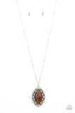 Exquisitely Enchanted - Brown Necklace - Paparazzi Accessories Necklace Bedazzle Me Pretty Mobile Fashion Boutique