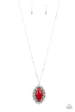 Exquisitely Enchanted - Red Necklace - Paparazzi Accessories Necklace Bedazzle Me Pretty Mobile Fashion Boutique