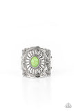 Exquisitely Ornamental - Green Ring - Paparazzi Accessories Ring Bedazzle Me Pretty Mobile Fashion Boutique