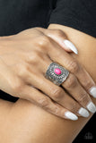 Exquisitely Ornamental - Pink Ring - Paparazzi Accessories Ring Bedazzle Me Pretty Mobile Fashion Boutique