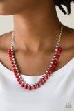 Extinct Species - Red Necklace - Paparazzi Accessories Necklace Bedazzle Me Pretty Mobile Fashion Boutique