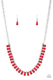 Extinct Species - Red Necklace - Paparazzi Accessories Necklace Bedazzle Me Pretty Mobile Fashion Boutique