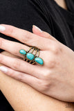 Extra Eco - Brass Ring - Paparazzi Accessories Ring Bedazzle Me Pretty Mobile Fashion Boutique