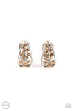 Extra Effervescent - Brown Clip-On Earrings - Paparazzi Accessories Clip-On Bedazzle Me Pretty Mobile Fashion Boutique