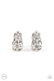 Extra Effervescent - White Clip-On Earrings - Paparazzi Accessories Clip-On Earrings Bedazzle Me Pretty Mobile Fashion Boutique
