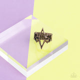 Extra Electrifying - Brass Ring - Paparazzi Accessories Ring Bedazzle Me Pretty Mobile Fashion Boutique