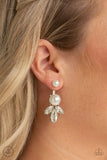 Extra Elite - White Post Earrings - Paparazzi Accessories Post Earrings Bedazzle Me Pretty Mobile Fashion Boutique