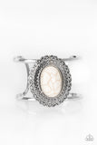 Extra EMPRESS-ive - White Bracelet - Paparazzi Accessories Bracelet Bedazzle Me Pretty Mobile Fashion Boutique