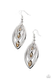 Extra Exuberant - Brown Earrings - Paparazzi Accessories Earrings Bedazzle Me Pretty Mobile Fashion Boutique