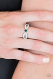 Extra Side Of Elegance - Green Ring - Paparazzi Accessories Ring Bedazzle Me Pretty Mobile Fashion Boutique