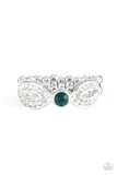 Extra Side Of Elegance - Green Ring - Paparazzi Accessories Ring Bedazzle Me Pretty Mobile Fashion Boutique