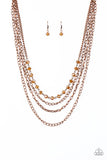 Extravagant Elegance - Copper Necklace - Paparazzi Accessories Necklace Bedazzle Me Pretty Mobile Fashion Boutique