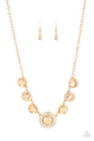 Extravagant Extravaganza - Gold Necklace - Paparazzi Accessories Necklace Bedazzle Me Pretty Mobile Fashion Boutique