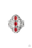 Eye-Catching Cats Eye - Red Ring - Paparazzi Accessories Ring Bedazzle Me Pretty Mobile Fashion Boutique
