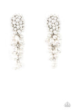 Fabulously Flattering - White Post Earrings - Paparazzi Accessories Post Earrings Bedazzle Me Pretty Mobile Fashion Boutique
