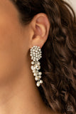 Fabulously Flattering - White Post Earrings - Paparazzi Accessories Post Earrings Bedazzle Me Pretty Mobile Fashion Boutique