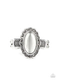 Fabulously Flawless - White Ring - Paparazzi Accessories Ring Bedazzle Me Pretty Mobile Fashion Boutique