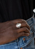 Fabulously Flawless - White Ring - Paparazzi Accessories Ring Bedazzle Me Pretty Mobile Fashion Boutique