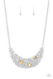 Fabulously Fragmented - Yellow Necklace - Paparazzi Accessories Necklace Bedazzle Me Pretty Mobile Fashion Boutique