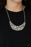 Fabulously Fragmented - Yellow Necklace - Paparazzi Accessories Necklace Bedazzle Me Pretty Mobile Fashion Boutique