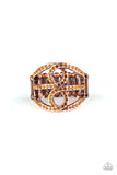 Fabulously Frosted - Copper Ring - Paparazzi Accessories Ring Bedazzle Me Pretty Mobile Fashion Boutique