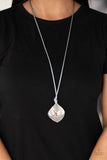 Face The ARTIFACTS - Silver Necklace - Paparazzi Accessories Necklace Bedazzle Me Pretty Mobile Fashion Boutique