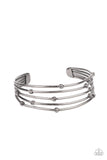 Face The METALLIC Music - Black Bracelet - Paparazzi Accessories Bracelet Bedazzle Me Pretty Mobile Fashion Boutique