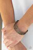 Face The METALLIC Music - Black Bracelet - Paparazzi Accessories Bracelet Bedazzle Me Pretty Mobile Fashion Boutique