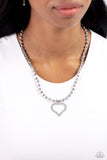 Faceted Factor - Silver Necklace - Paparazzi Accessories Necklace Bedazzle Me Pretty Mobile Fashion Boutique