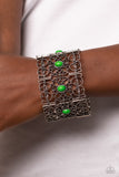 Fairest Filigree - Green Bracelet - Paparazzi Accessories Bracelet Bedazzle Me Pretty Mobile Fashion Boutique