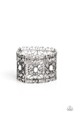Fairest Filigree - White Bracelet - Paparazzi Accessories Bracelet Bedazzle Me Pretty Mobile Fashion Boutique