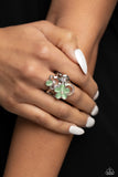 Fairy Circle - Green Ring - Paparazzi Accessories Ring Bedazzle Me Pretty Mobile Fashion Boutique