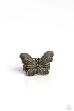 Fairy Wings - Brass Ring - Paparazzi Accessories Ring Bedazzle Me Pretty Mobile Fashion Boutique