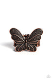 Fairy Wings - Copper Ring - Paparazzi Accessories Ring Bedazzle Me Pretty Mobile Fashion Boutique