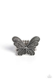 Fairy Wings - Silver Ring - Paparazzi Accessories Ring Bedazzle Me Pretty Mobile Fashion Boutique