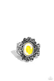 Fairytale Fanatic - Yellow Ring - Paparazzi Accessories Ring Bedazzle Me Pretty Mobile Fashion Boutique